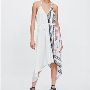 Zara Asymmetric Dress with Floral Design